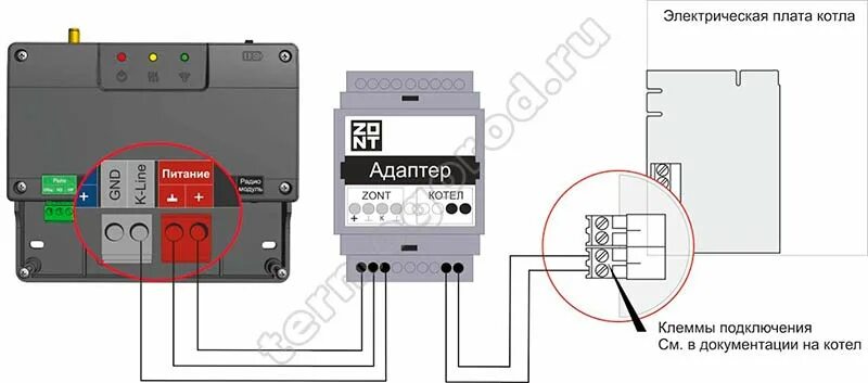 Подключение зонда к котлу Zont SMART 2.0 Отопительный GSM/GPRS/Wi-Fi контроллер