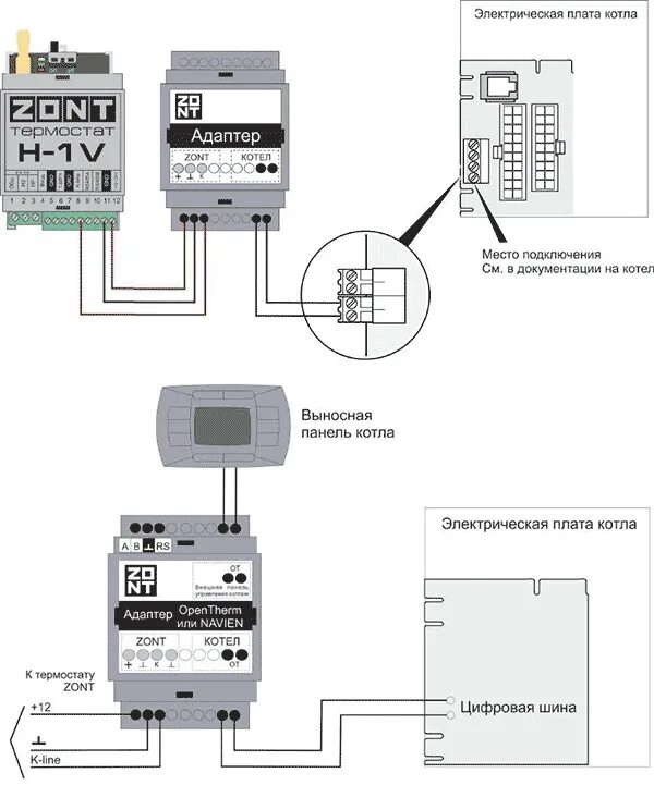 Подключение zont h 1v к котлу protherm Схема подключения zont h1v