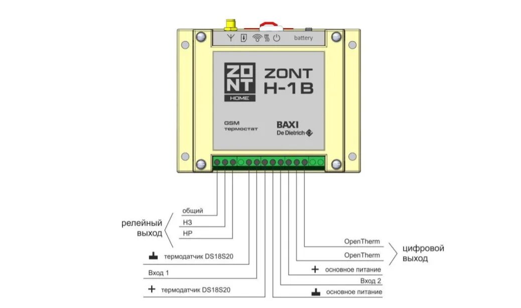 Подключение zont к котлу baxi ampera Как подключить zont h