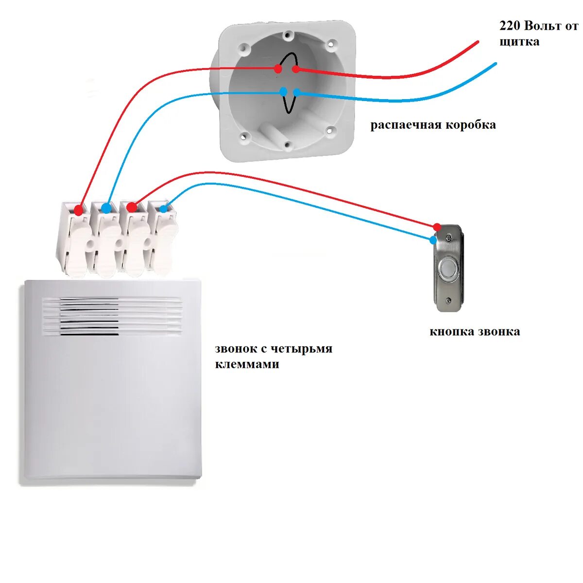 Подключение звонка 220в в квартире схема Как подключить дверной звонок: три схемы на все случаи жизни! Электрика для всех