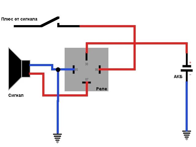 Подключение звукового сигнала через реле схема Установка сигналов по уму - Mitsubishi Colt VI, 1,5 л, 2004 года своими руками D
