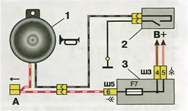 Подключение звукового сигнала ваз 2110 Схема включения звукового сигнала автомобилей семейства ВАЗ-2110 Автотема