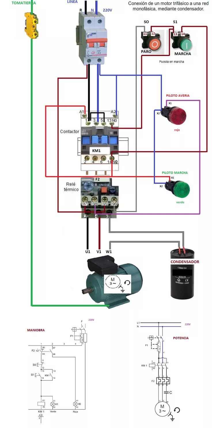 Подключения двигатель магнитном пускателе тепловым реле Electrical installation, Home electrical wiring, Basic electrical wiring