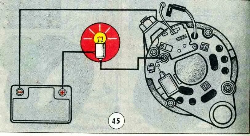 Подключения генератора через лампочку Как проверить генератор ваз 2101 в домашних условиях 59 фото - KubZap.ru