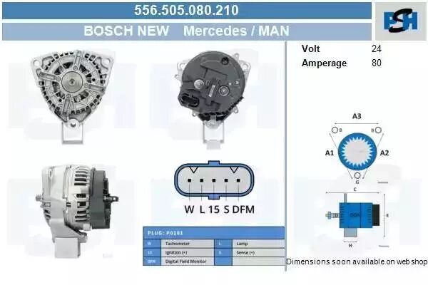 Подключения генератора мерседес CV PSH 556.505.080.210 (Генератор)