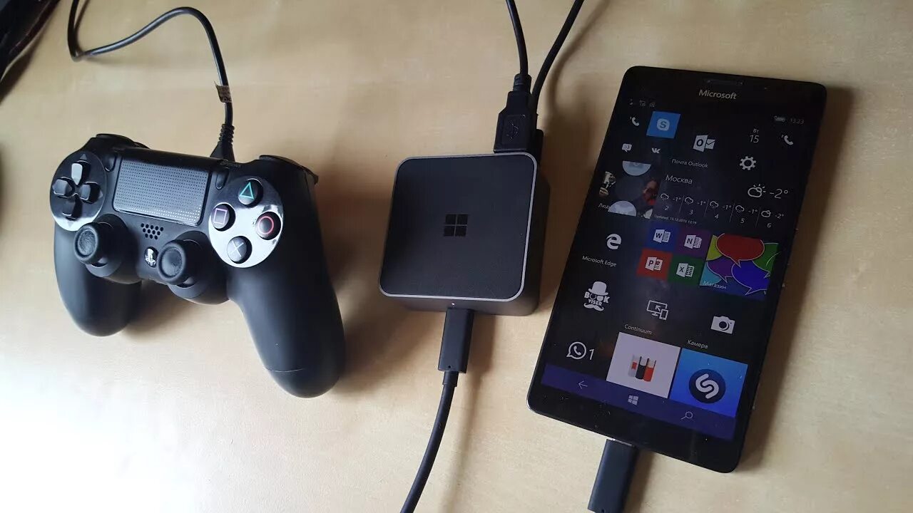 Подключения геймпада к телевизору Можно ли подключить джойстик от PS4 к Lumia 950? - YouTube