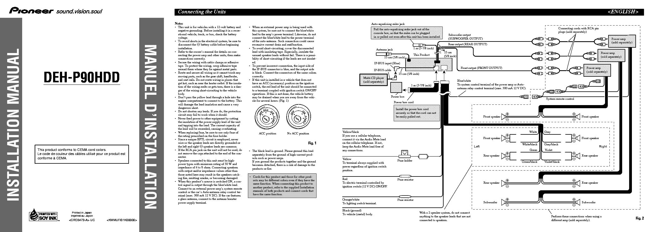 Подключения магнитолы пионер deh PIONEER DEH-P90HDD INSTALLATIONMANUAL Service Manual download, schematics, eepro