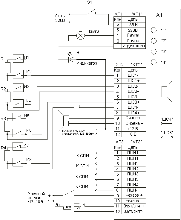 Подключения прибора сигнал 10 СИГНАЛ-ВК-4П - ППК, www.s-system.ru