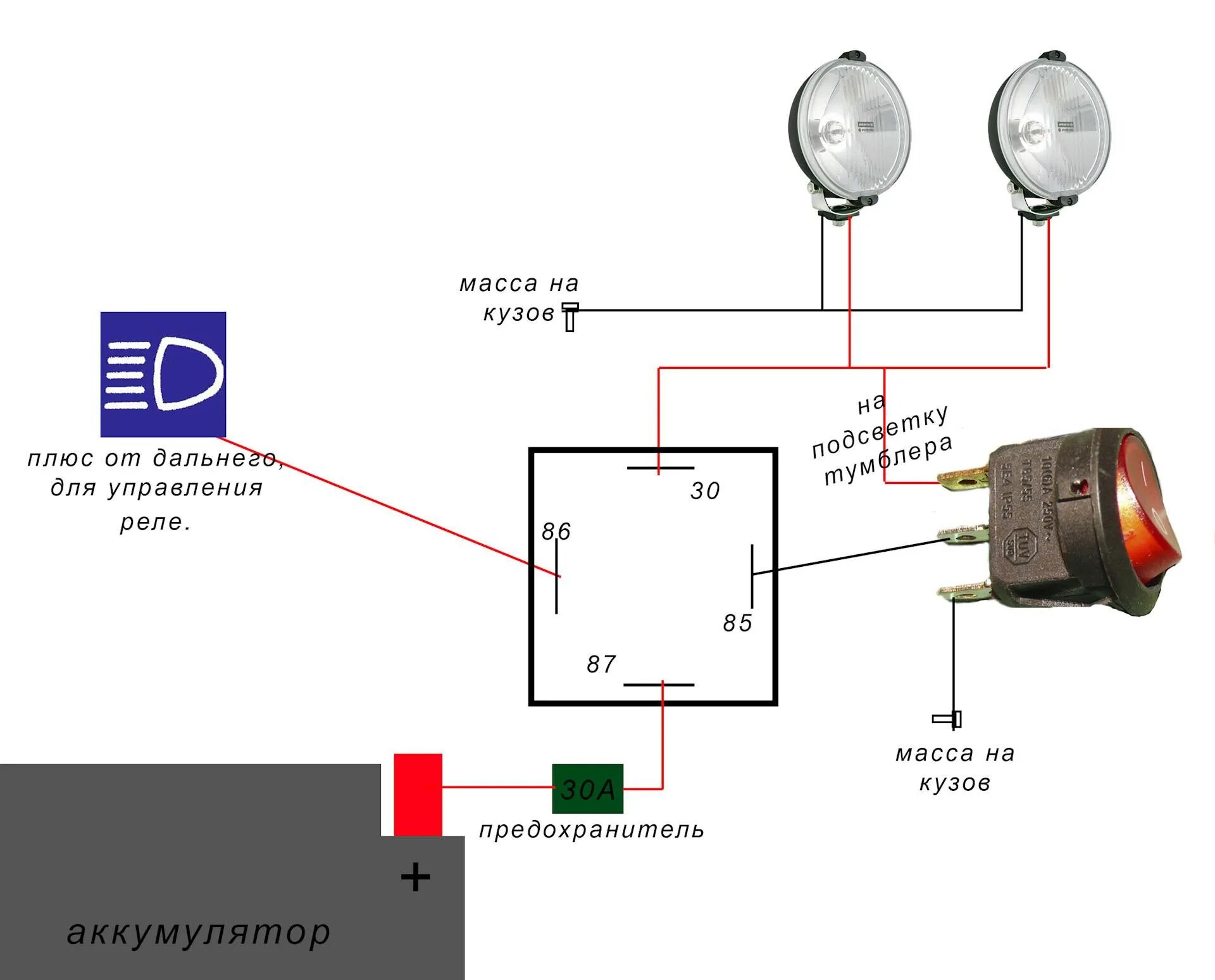 Подключения противотуманных фар led Установка противотуманных фар: схема подключения и особенности