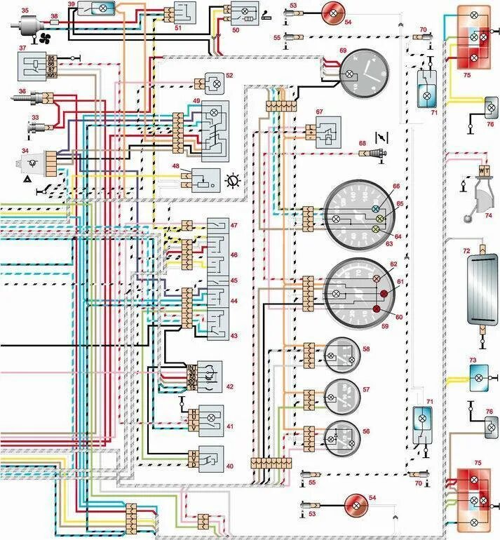 Подключения проводки ваз 2106 Картинки СХЕМА ЭЛЕКТРОПРОВОДКИ ВАЗ 2106 КАРБЮРАТОР