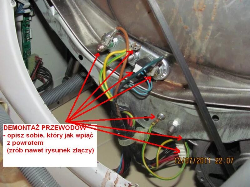 Подключения проводов стиральной индезит Indesit WISL 105 - łożyska - elektroda.pl