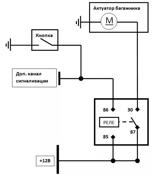 Подключения реле сигнализации Эл.привод замка багажника - Lada 2107, 1,6 л, 2005 года аксессуары DRIVE2