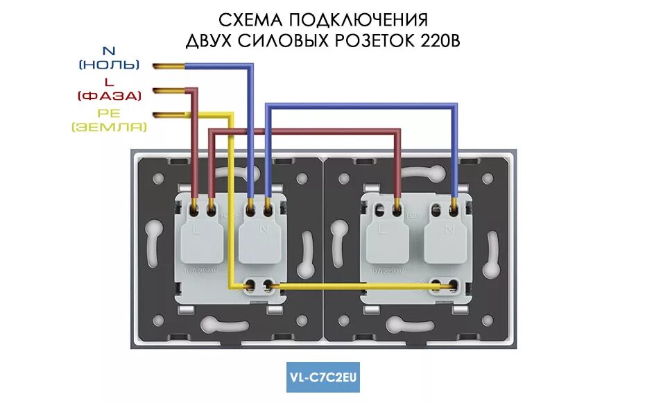 Подключения розетки инструмент Розетка Livolo 2 модуля Белая - Gnkelektro.ru - интернет-магазин электротехники