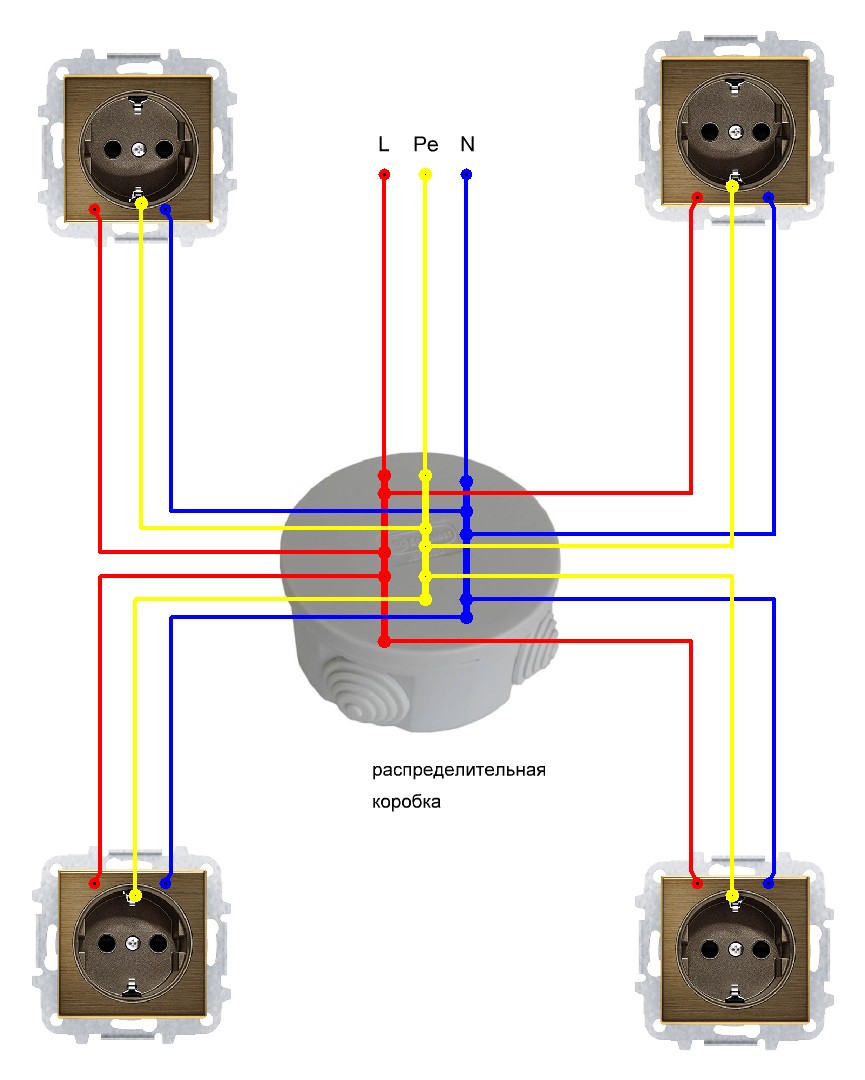 Подключения розетки трехклавишный Как соединить розетки: последовательно или параллельно, схема подключения, между