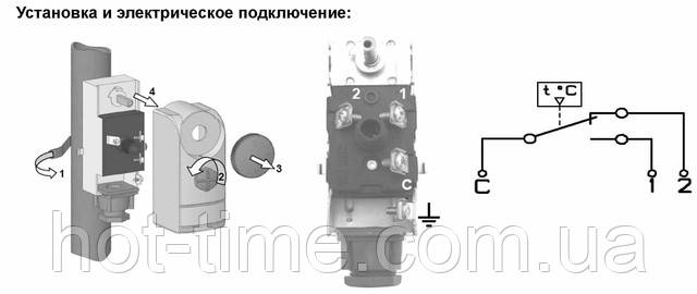 Подключения термостата к насосу Watts накладной термостат WTC-ES - Mega-ton