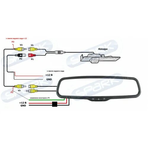 Подключения зеркала заднего вида Купить Монитор в зеркале заднего вида под штатную установку (более 100 креплений