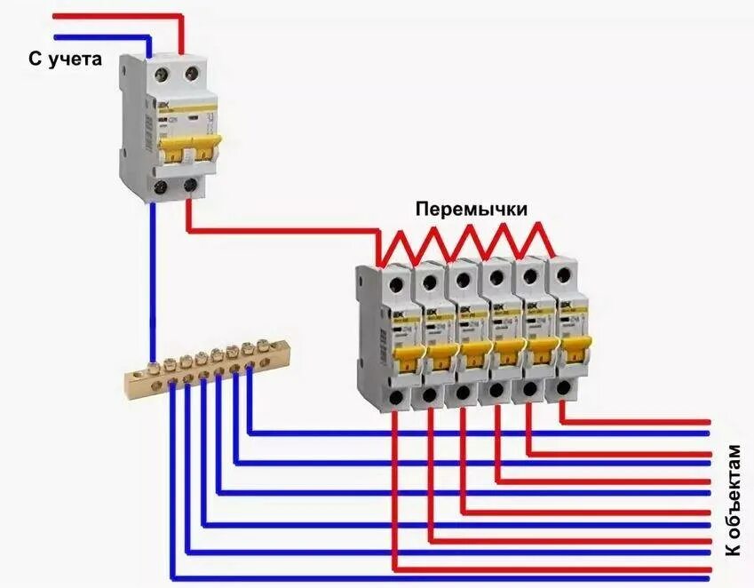 Подключить автоматы в щитке схема подключения Подключение вводного автомата в щитке фото - DelaDom.ru