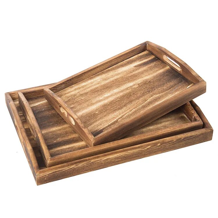 Поднос деревянный сервировочный фото Wood Storage Tray Rectangular Coffee Food Serving Kitchen Tray - Buy Kitchen Tra