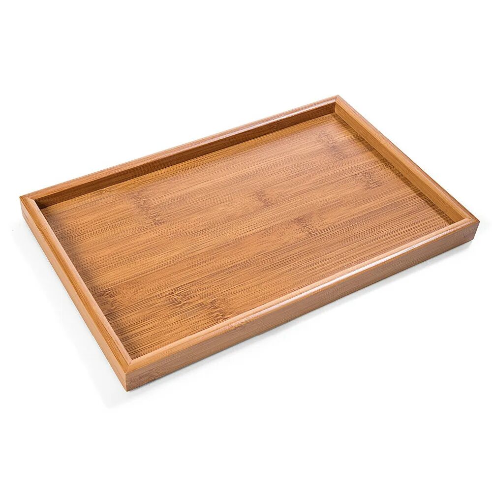 Поднос деревянный сервировочный фото Bamboo Wood Food Serving Rectangular Tray For Breakfast Plate In Bed,Party Servi