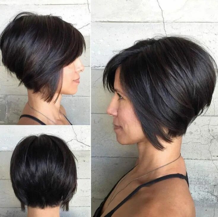 Поднятое каре фото Short Inverted Bob Haircut For Thick Hair Thick hair styles, Short inverted bob 