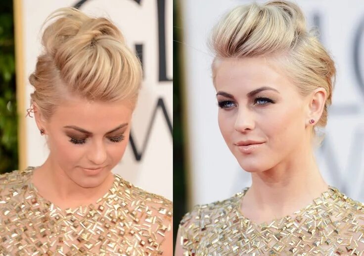 Поднятые короткие прически Julianne Hough Edgy Fauxhawk for Wedding - 2013 Golden Globe Awards Hairstyles -