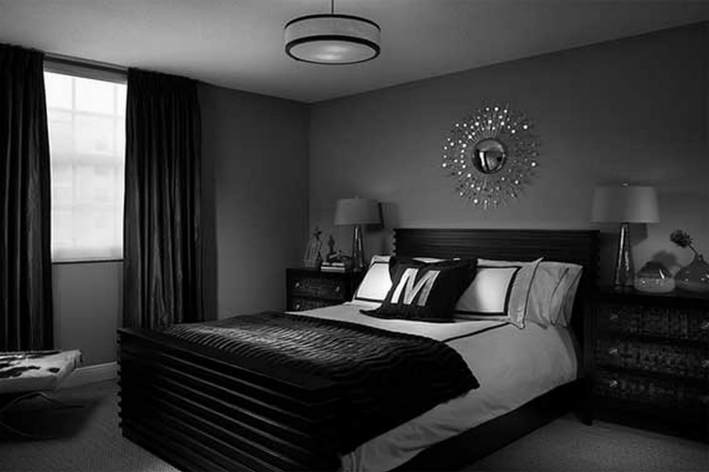 Подобрать дизайн спальни Black and Grey Bedroom Decorating Ideas - Popular Interior Paint Colors Check mo