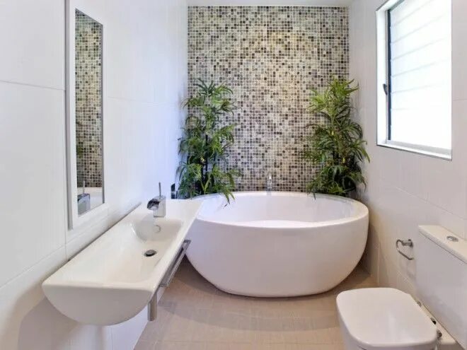 Подобрать дизайн ванной Banheiros Decorados com Faixas de Pastilhas de Vidro: 60 Fotos Small bathroom re