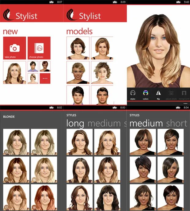 Подобрать краску онлайн по фото бесплатно Stylist lets you try out new hair styles on your Windows Phone - MSPoweruser