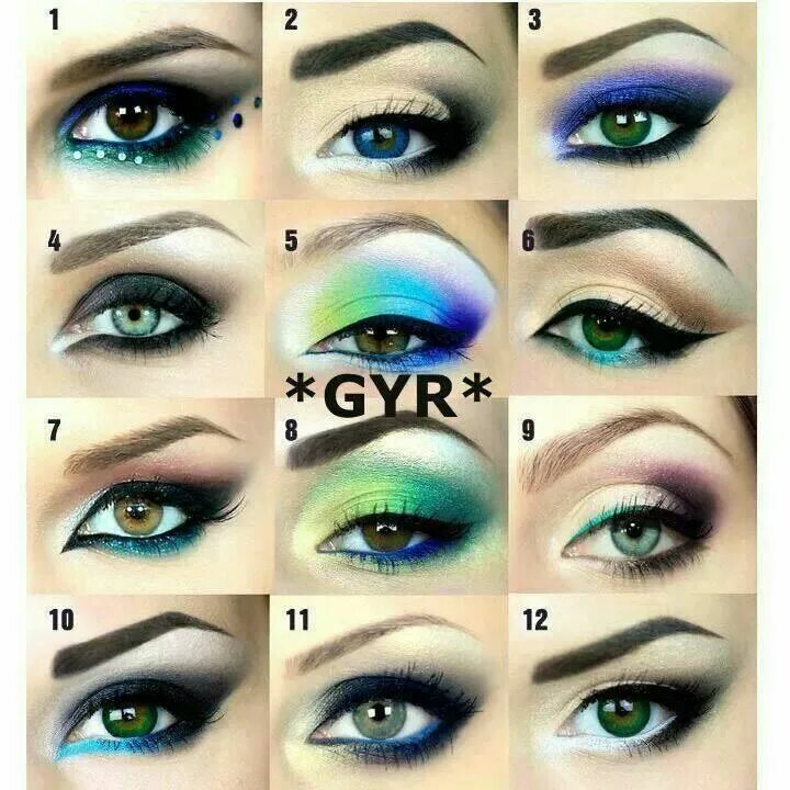 Подобрать макияж глаз What's your favorite shadow look?? Mine is #7, followed by #9.. and then #1! Dra