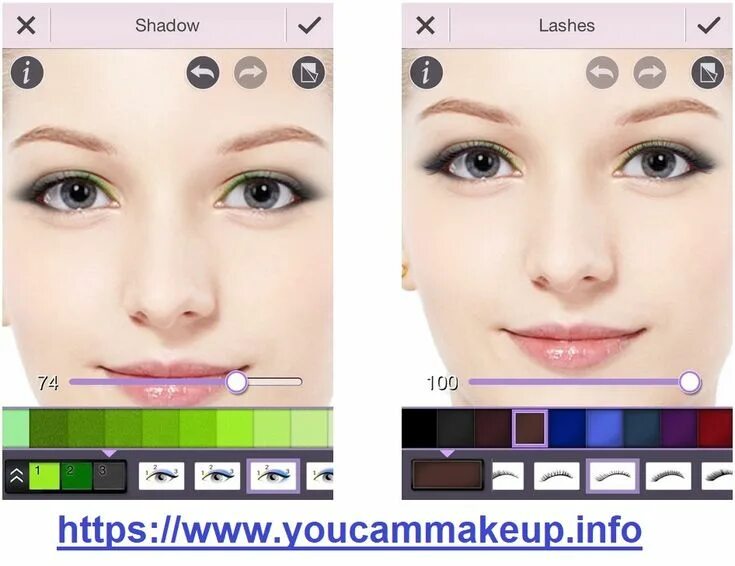 Подобрать макияж онлайн по своему фото Apply eye shadow in different shades and patterns with YouCam Makeup https://www