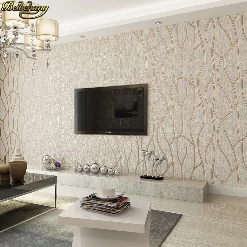 Подобрать обои в зал фото Beibehang Papel De Parede 3d Curved Striped Relief Wall Paper Roll Europe Modern