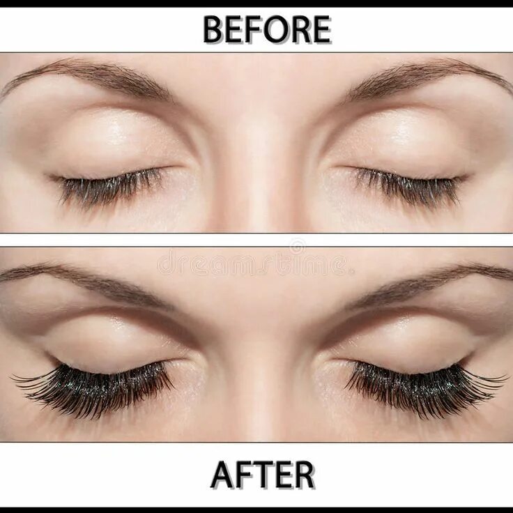 Подобрать ресницы по фото EYE AND FALSE EYELASHES. Close Beautiful eyes with natural eyelashes to and fals