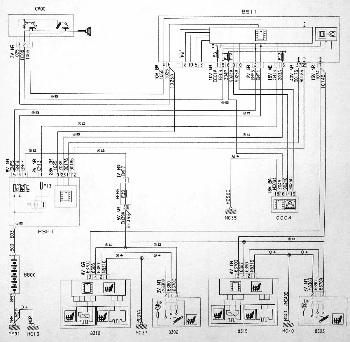 Подогрев электрических схем Electric heated seats (Peugeot 207, 2006-2014) - "Electrical circuits" - Peugeot