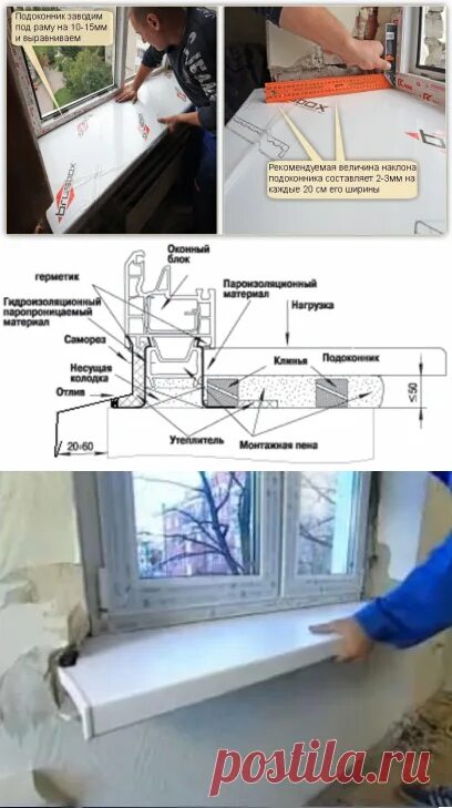 Подоконник установка своими на окно Как правильно установить пластиковый подоконник - Дополнительные элементы