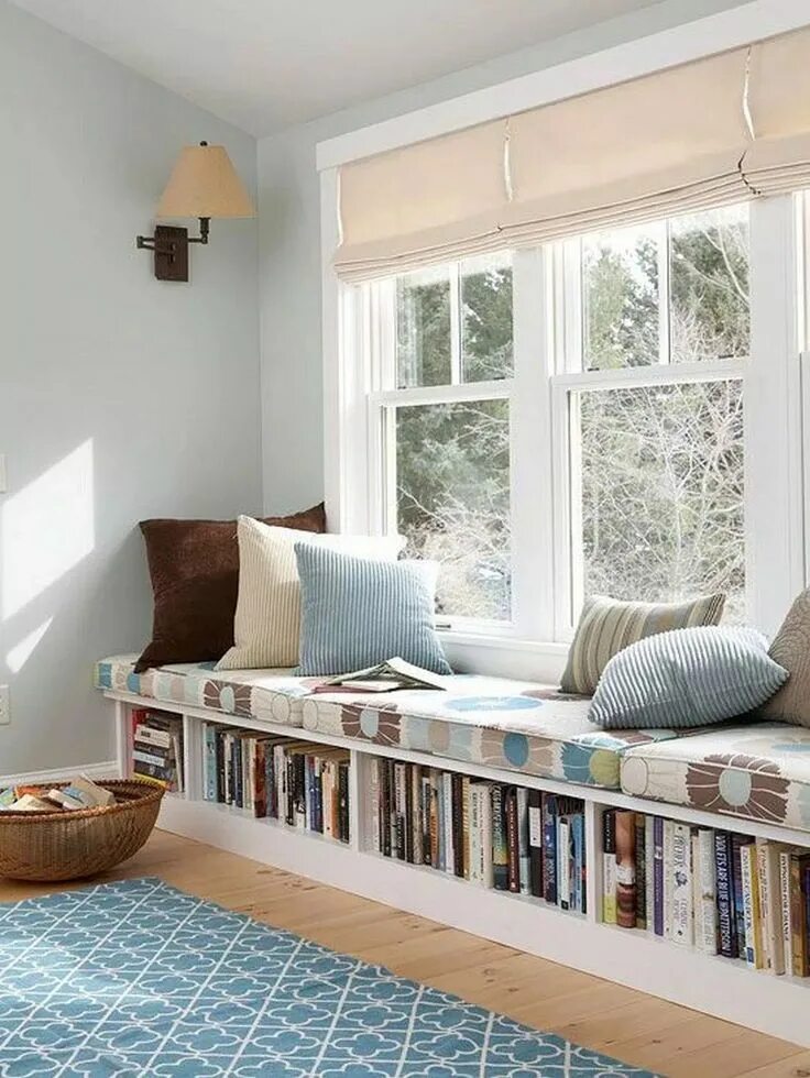 Подоконник в интерьере гостиной window nook living room - Google Search Fensterbank innen einbauen, Fensterbank 