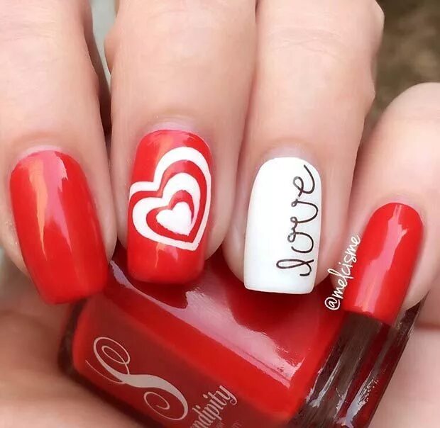 Подпись к красному маникюру 27 Pretty Nail Art Designs for Valentine's Day - Page 2 of 3 - StayGlam Nail des