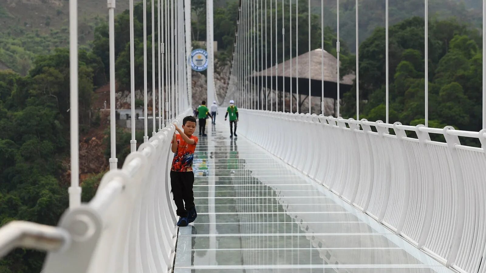 Подписать фото на стеклянном мосту в китае Spectacular glass-bottomed bridge opens in Vietnam