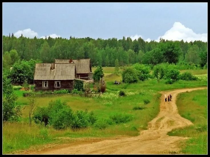 Подписать фото про деревню Дорога в деревню. Экзотические места, Пейзажи, Живописные пейзажи