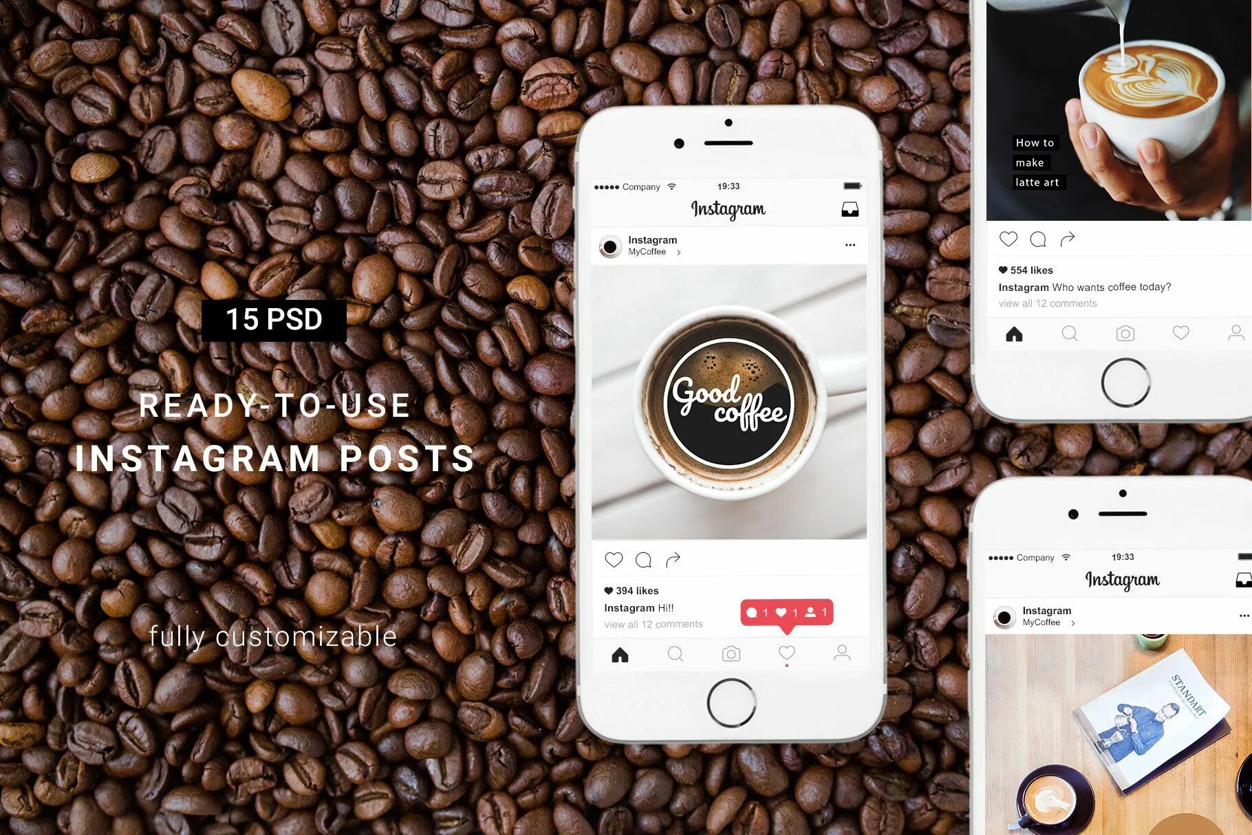 Подписать фото с кофе в инстаграм Hint of Coffee Instagram pack #Ad , #affiliate, #square# included# templates# po