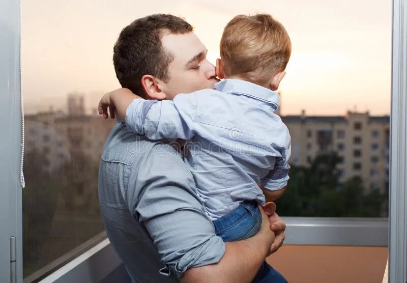 Подписать фото с папой для социальной сети Father Kisses His Son on the Balcony Stock Photo - Image of people, portrait: 33