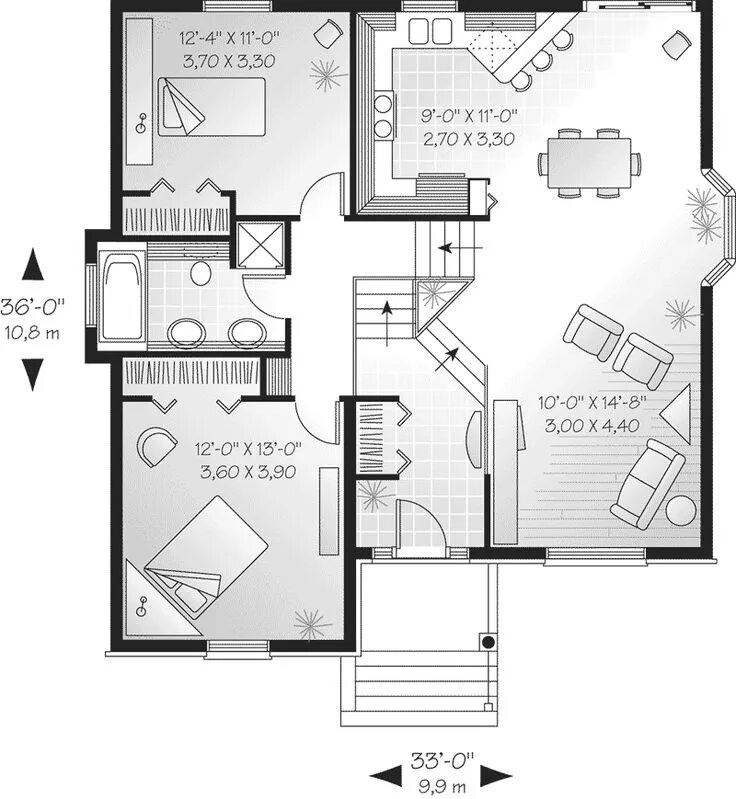 Подробная схема дома split level 1930 home design - Google Search House floor plans, Split level hous