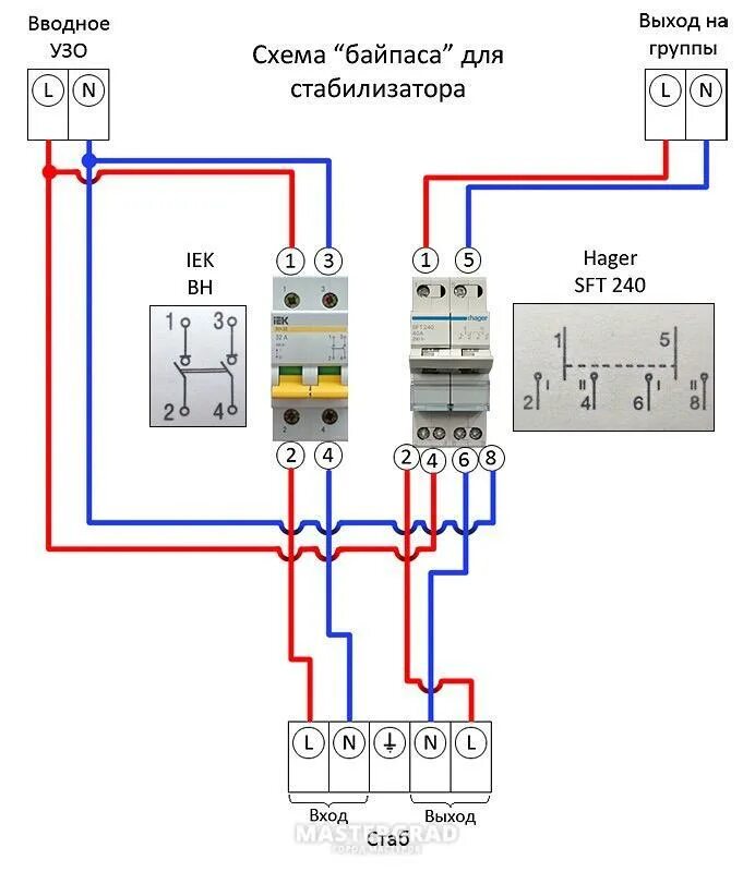 Подробная схема подключения Байпас на стабилизатор напряжения фото - DelaDom.ru