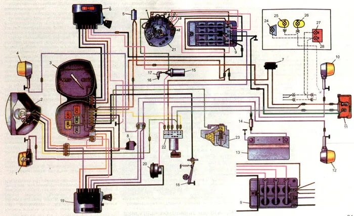 Подробная схема проводки иж Ответы Mail.ru: Вопрос тем, кто разбирается в электропроводке мотоцикла ИЖ.