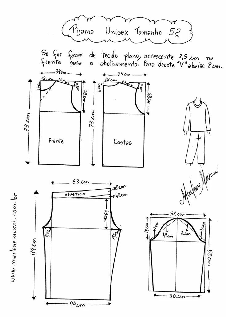 Подробная выкройка пижамы с длинными рукавами T shirt sewing pattern, Pajama pattern, Shirt sewing pattern