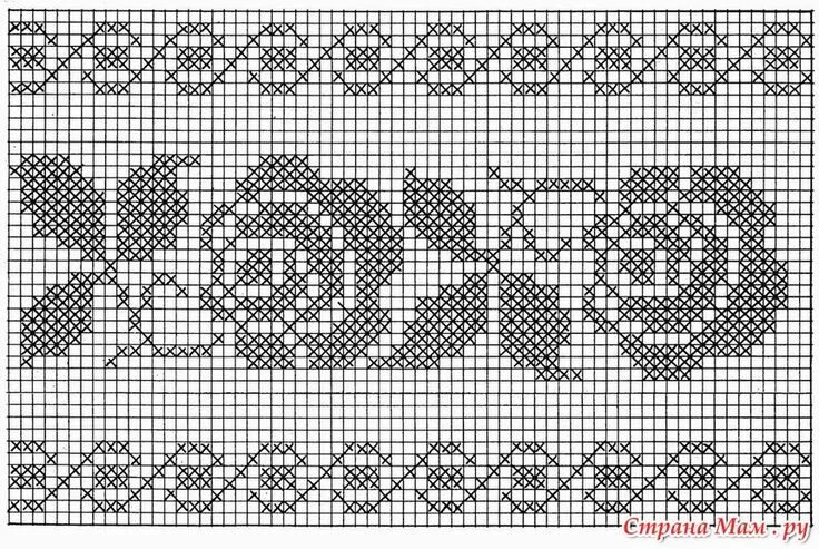 Подробные схемы филейного вязания крючком Филейная техника (схемки) Cross stitch art, Cross stitch patterns, Knitting pate