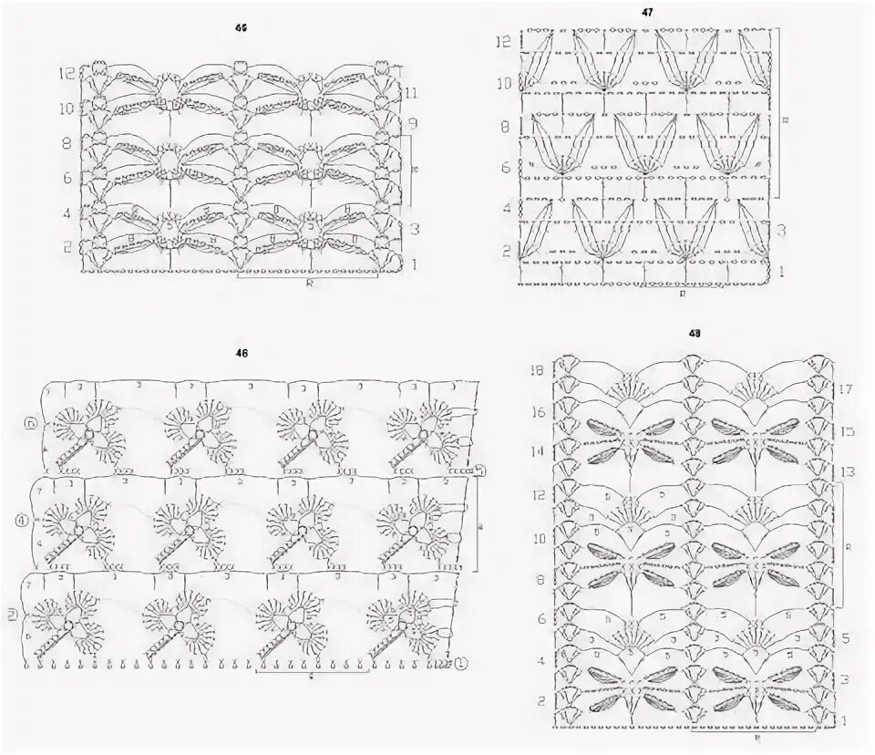 Подробные схемы вязания крючком узоры схема ажурных узоров крючком Узоры, Вязание, Вязание крючком