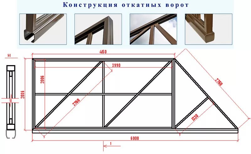 Подробный чертеж откатных ворот Мой дом моя крепость. Часть 12(откатные ворота начало) - DRIVE2