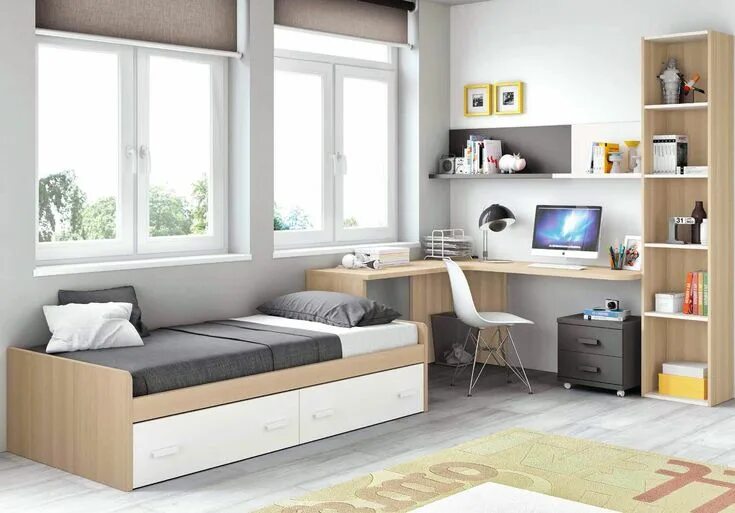 Подростковая комната мебель фото Chambre moderne ado GLICERIO - SONUIT #interiordesign #chambreenfant #decor #hom