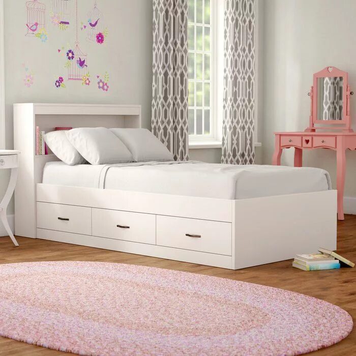 Подростковые кровати фото Kids Beds in 2024 White bed frame, Platform bed with storage, Kids beds with sto