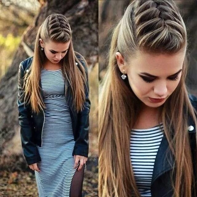 Подростковые прически для девочек на средние волосы Frisur Herbst Haare pflechten Long hair styles, Easy hairstyles for long hair, P